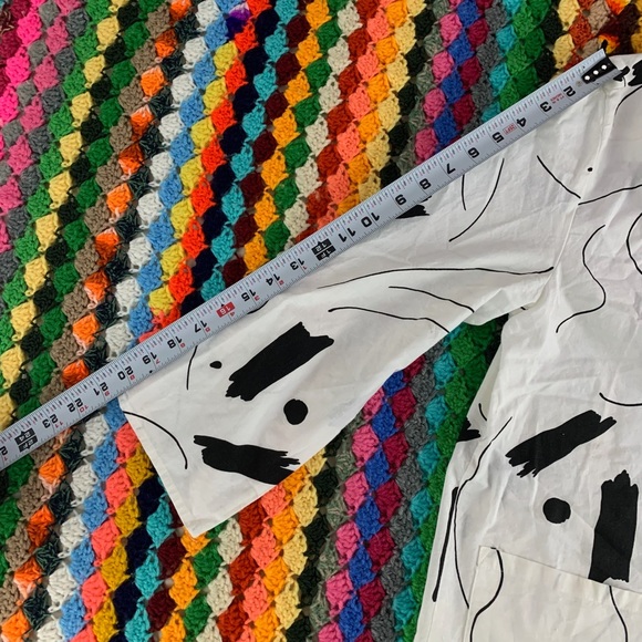 Vintage 80s Randy W/ Love Abstract Art Oversized Open Front Cotton Shirt… - Picture 10 of 16